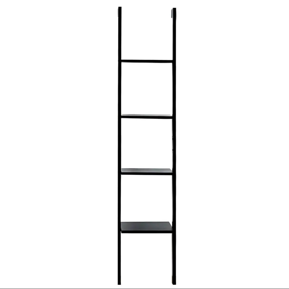 4-Tier Black Ladder Shelf: Stylish & Space-Saving Storage SolutionOrangme