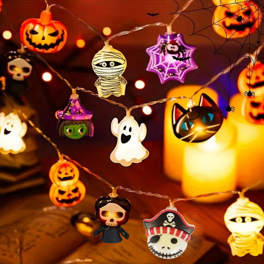 Halloween Battery Powered Jack o Lantern String LightsOrangme