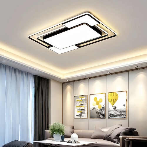 Modern Square Black Ceiling Light | LED, Dimmable, Perfect for Any Roo - Orangme