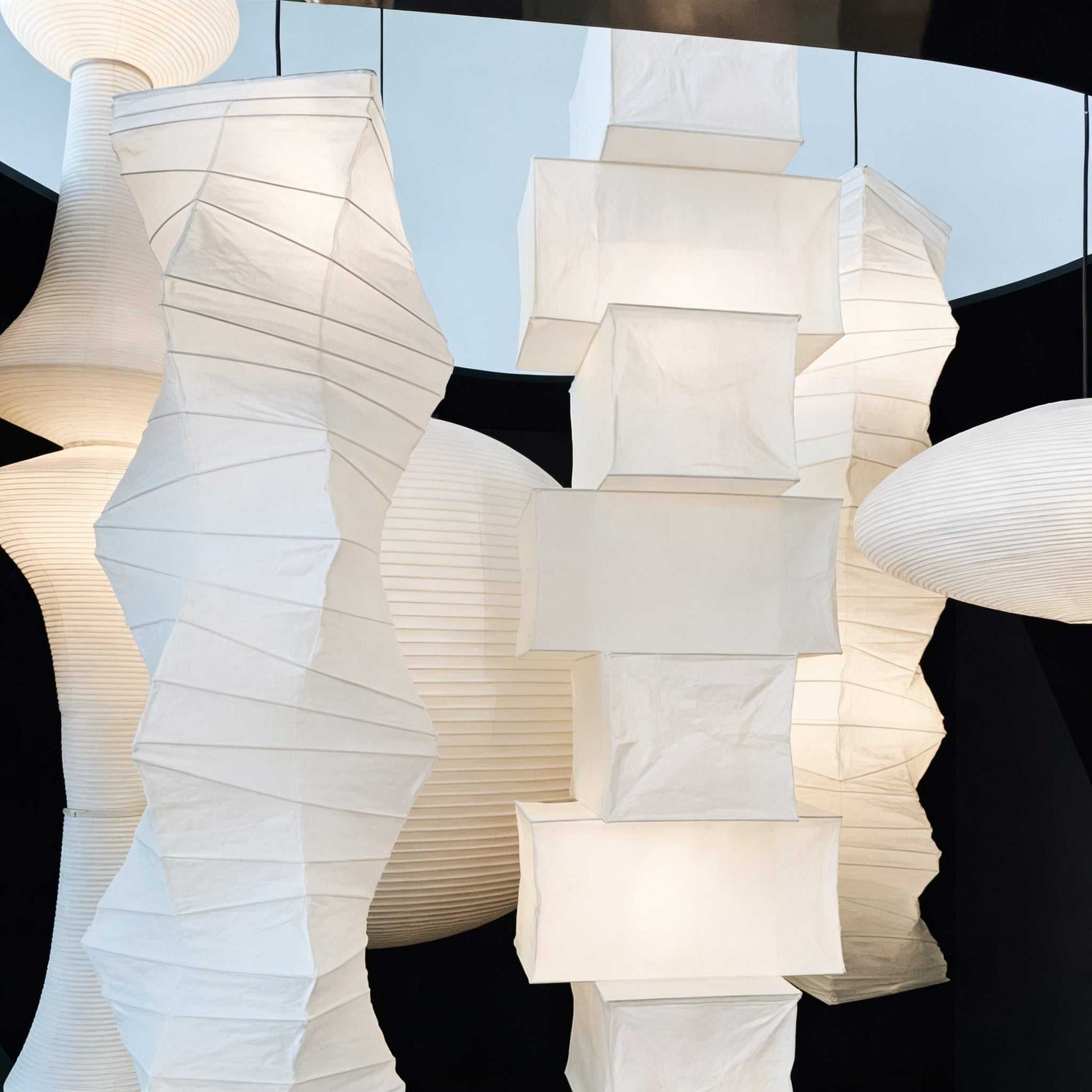 Staircase Rice Paper Pendant Light – Duplex Loft High Ceiling Decor for Hotel