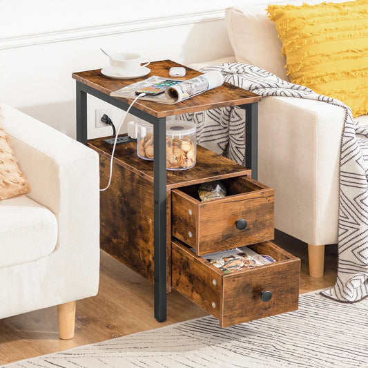 bedside table with charging station - orangme.com