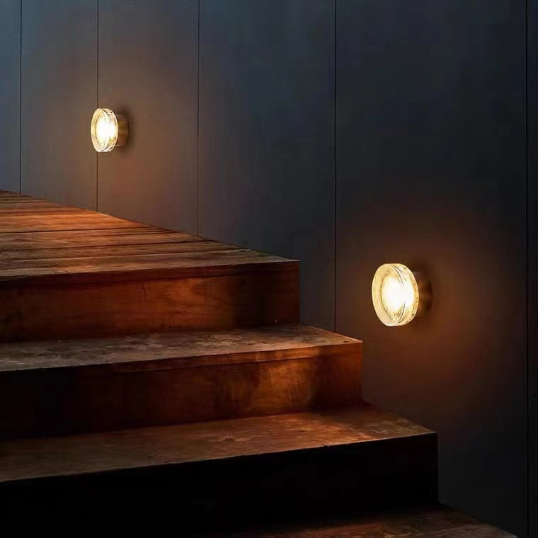Indoor Lighting for Stairs | Glass Wall Lamp