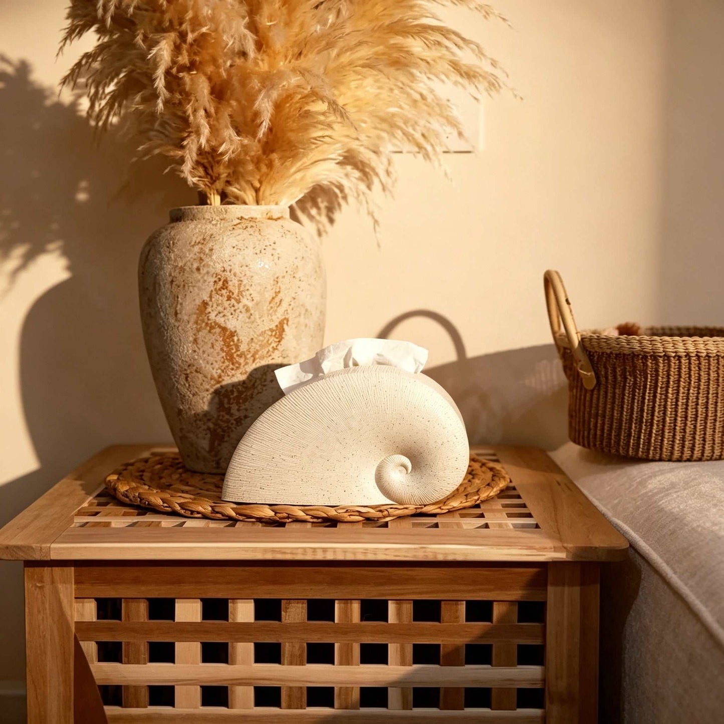 Ink-Splash Conch Tissue Box - Artistic Luxury Decorative Napkin Holder for Living Room