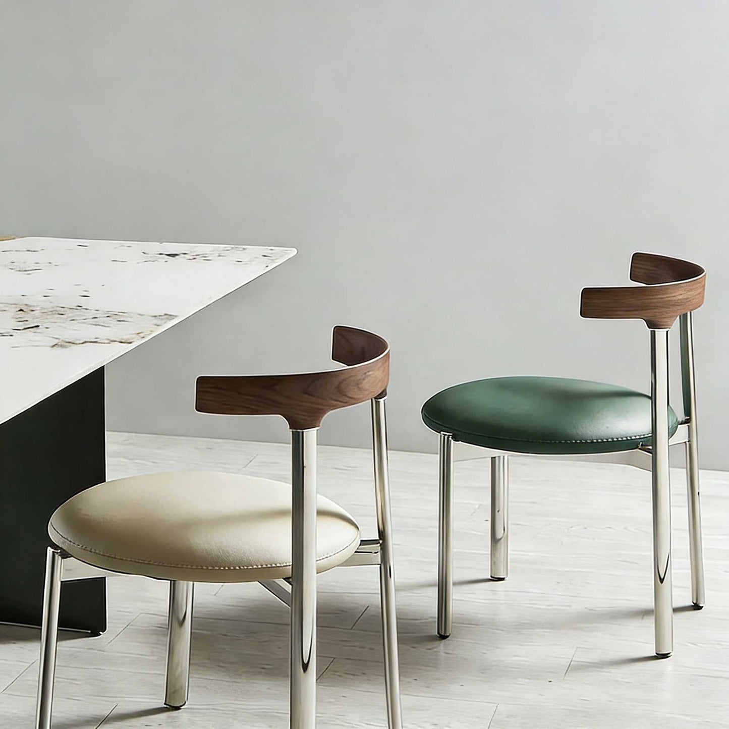 Stackable Stainless Steel Dining Chair - Luxury Upholstered Designer Chair for Home & Restaurant