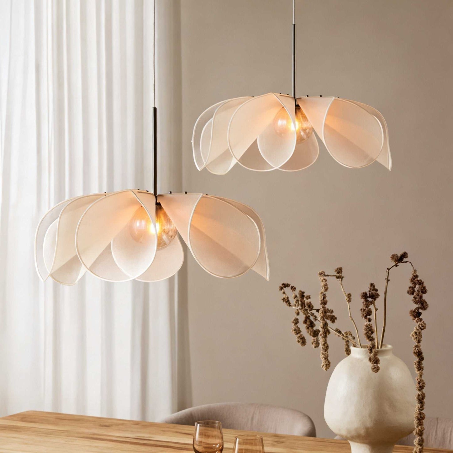 Petal Pendant Light – Creamy Style for B&B, Tea Room & Bedroom