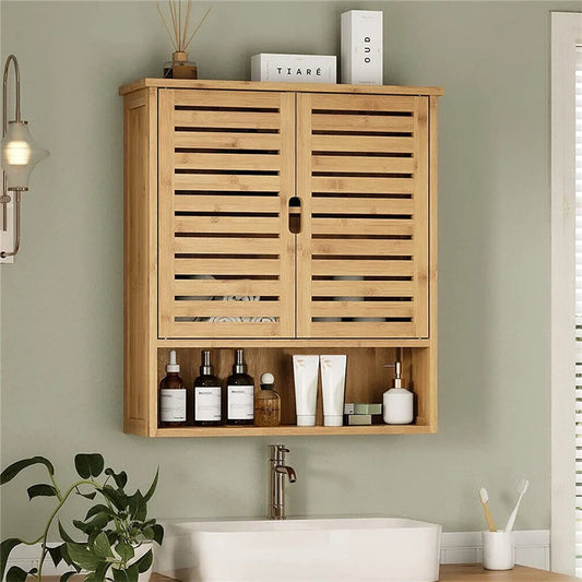 Bathroom Wall Cabinet - Eco-Friendly Natural Wood Storage - orangme.com