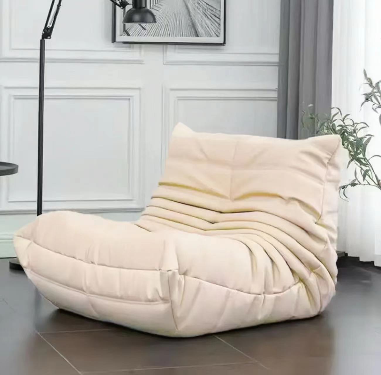 beige togo microfiber material armchair