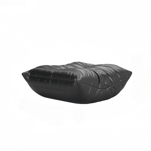 black leather foot stool