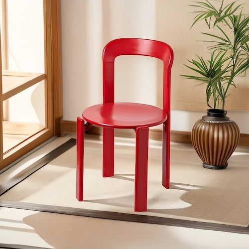 bold red beech wood dining chair - orangme.com