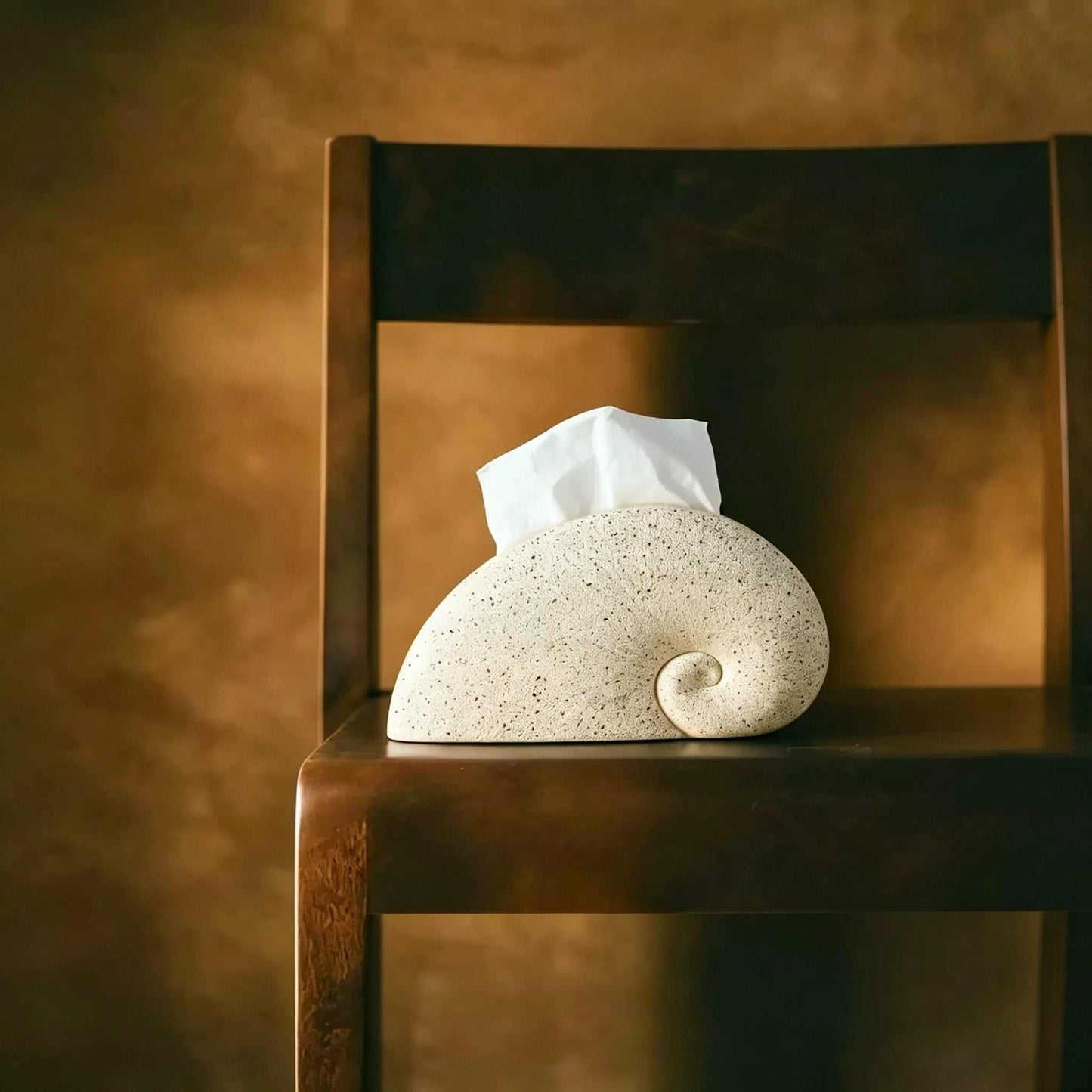 Ink-Splash Conch Tissue Box - Artistic Luxury Decorative Napkin Holder for Living Room