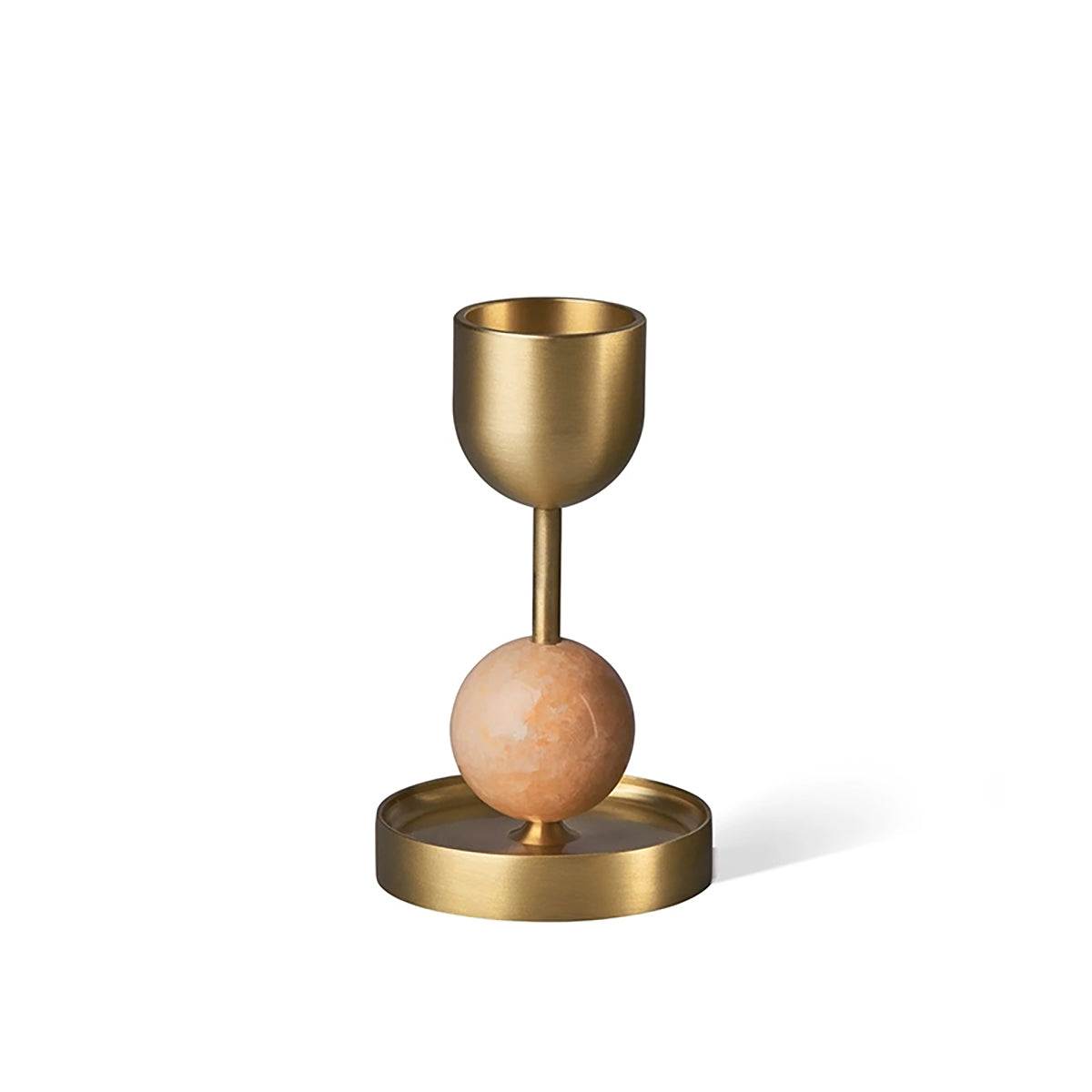 Decorative Candle Holder - Minimalist Luxury Brass & Marble Accent