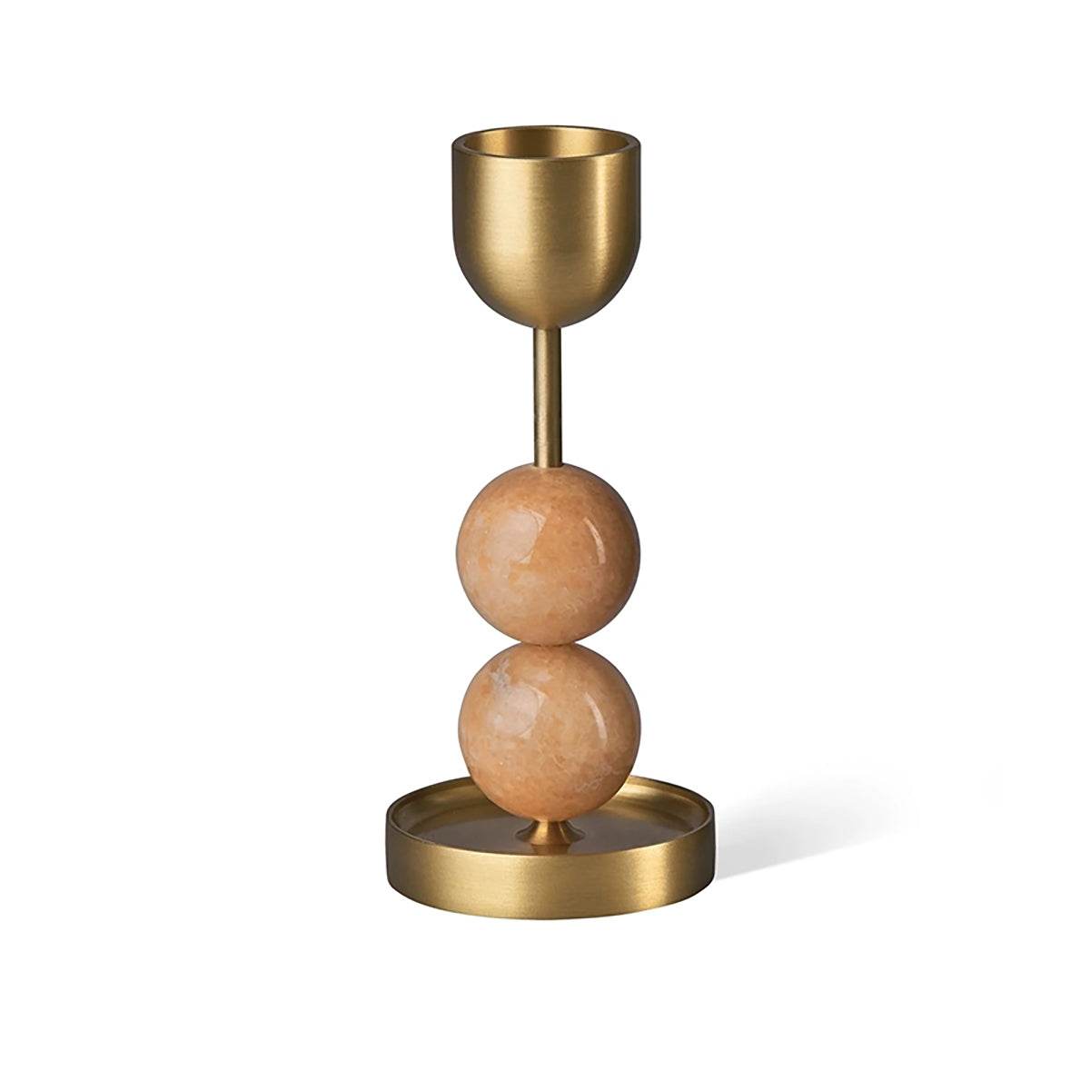 Decorative Candle Holder - Minimalist Luxury Brass & Marble Accent