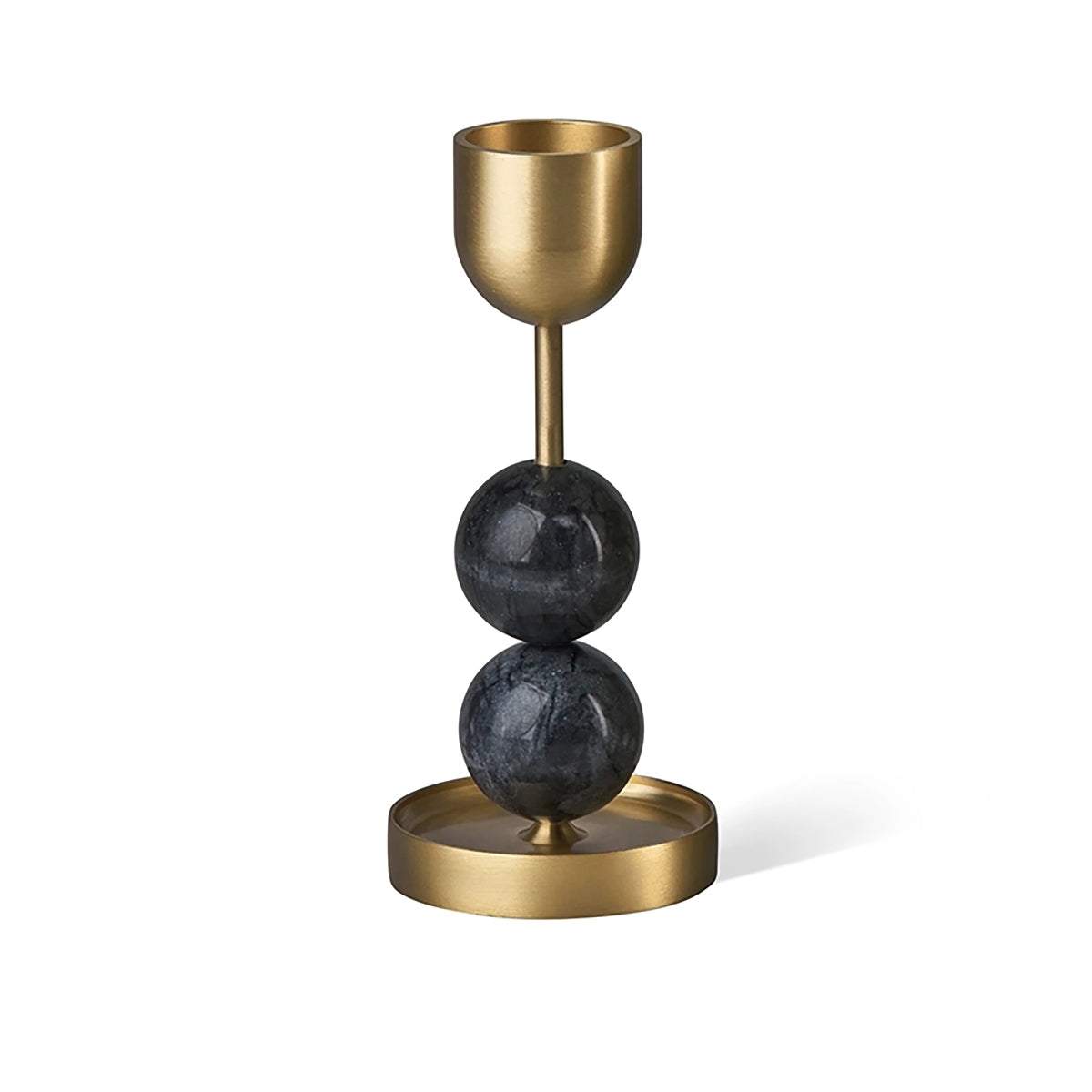 Decorative Candle Holder - Minimalist Luxury Brass & Marble Accent