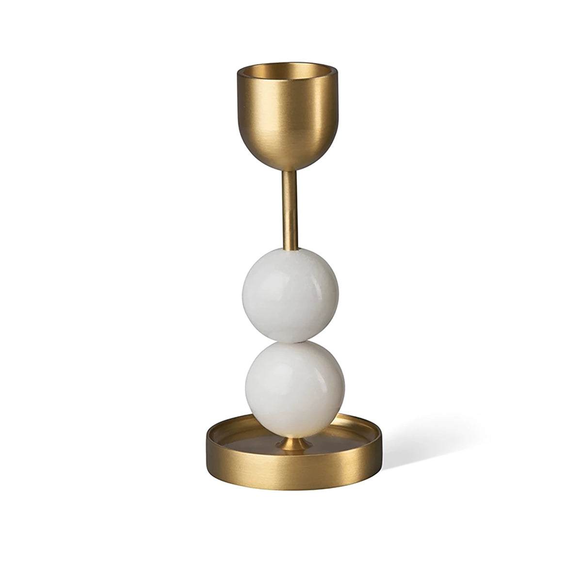 Decorative Candle Holder - Minimalist Luxury Brass & Marble Accent