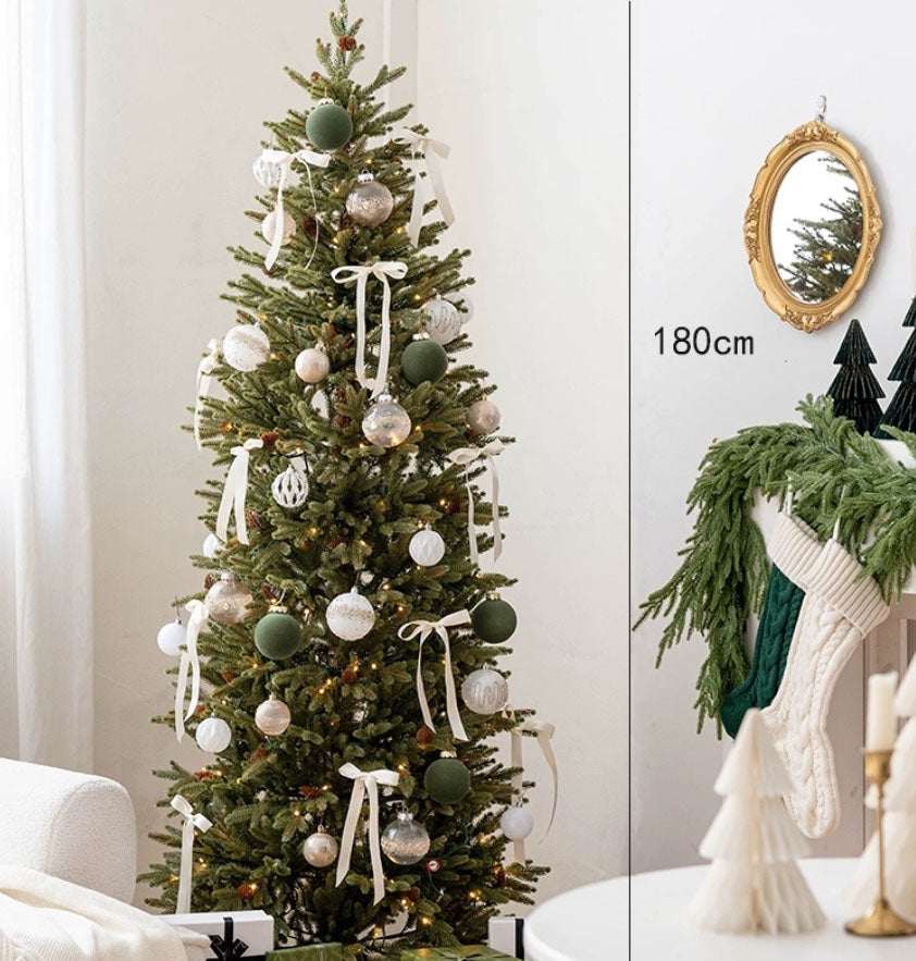 6ft Christmas Tree - Slim Holiday Decor with Lights & Realistic Needles