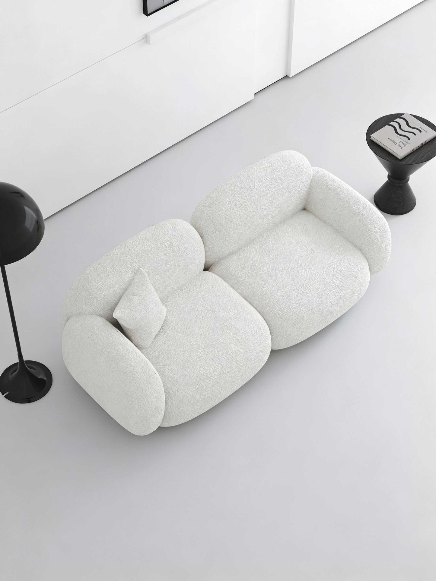 Two-Seater Fabric Sofa - Minimalist Modern for Home Studio & Reception Area