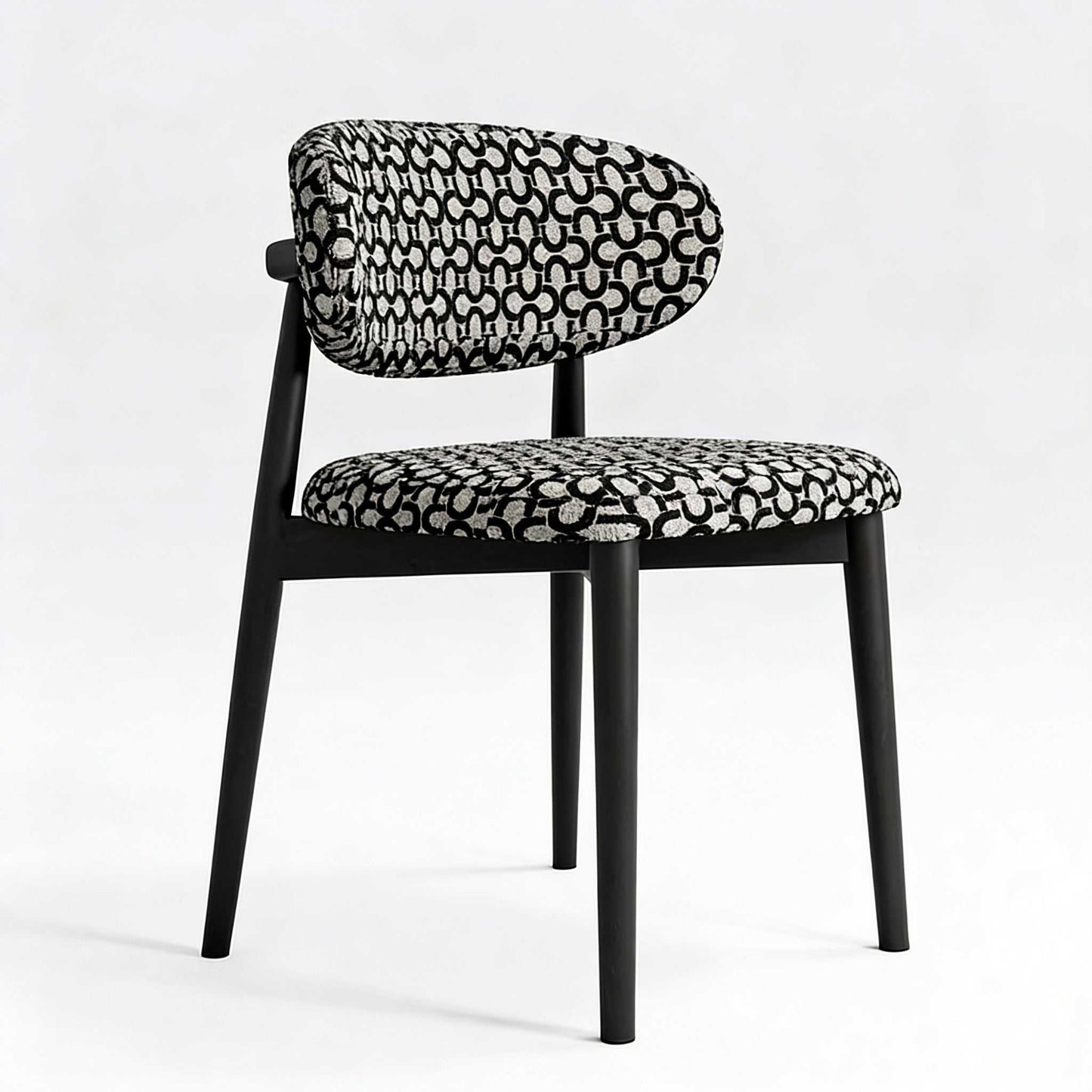 Bauhaus Ash Wood Horn Chair - Vintage Upholstered Accent Chair for Home