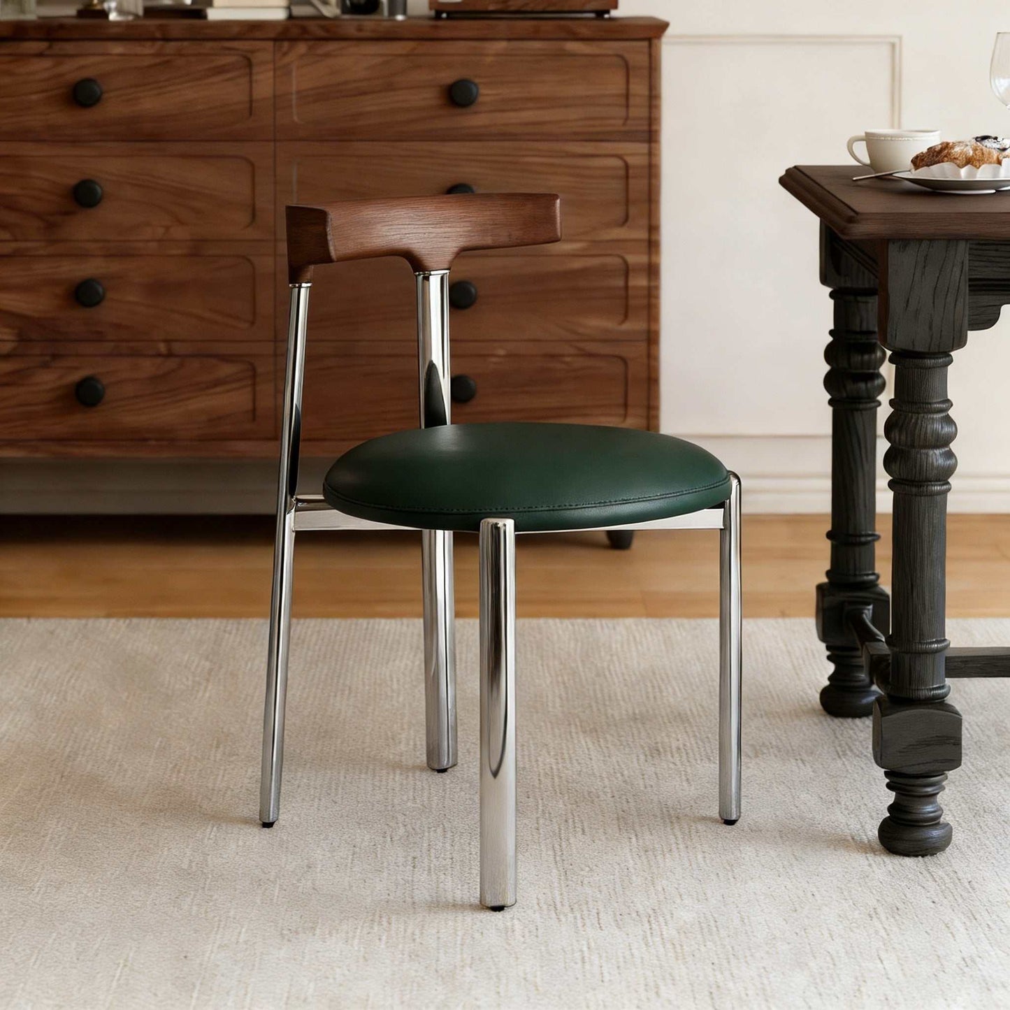 Stackable Stainless Steel Dining Chair - Luxury Upholstered Designer Chair for Home & Restaurant