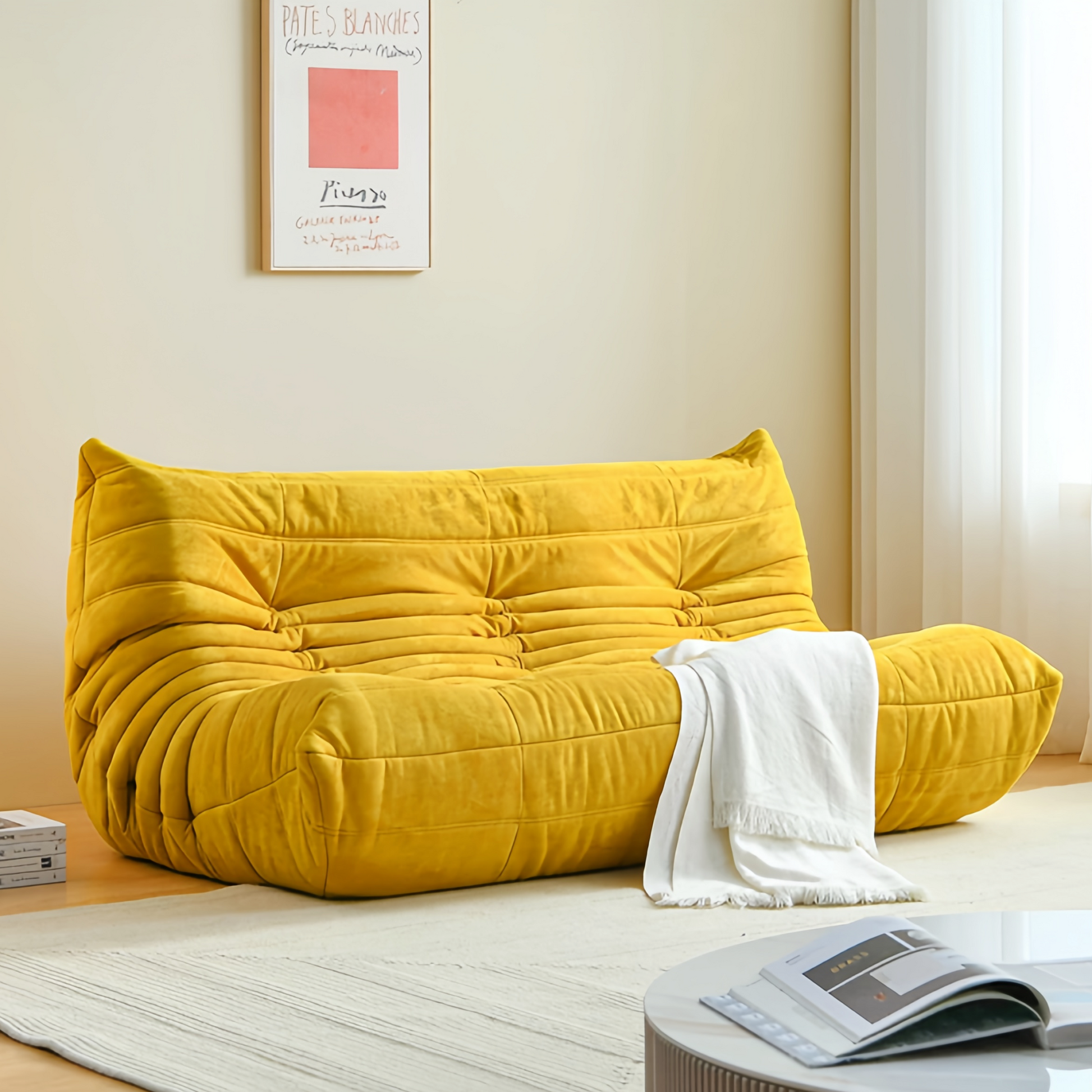 Togo Couch 3-Seater: Luxurious Suede for Comfort & Style - orangme.com