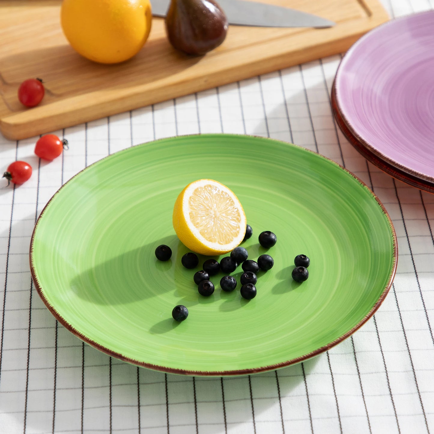 green dinner plates set