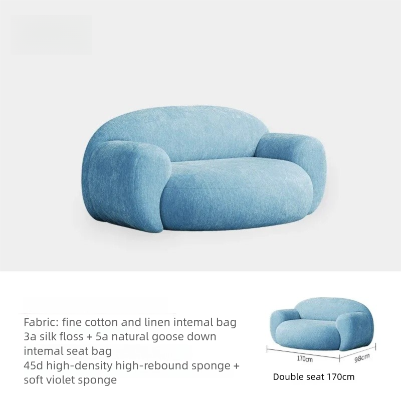 Mid-Century Linen Sofa - Removable Washable Fabric Couch for Living Room