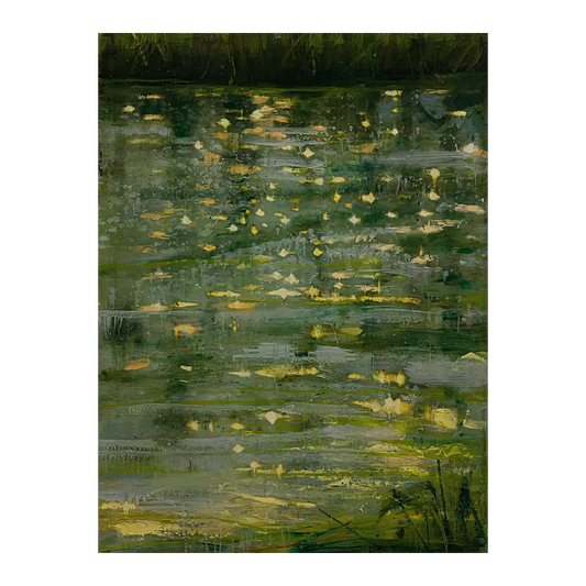 Hand-Painted Wabi-Sabi Abstract Oil Painting with textured natural landscapes and geometric shapes on frameless canvas for home decor