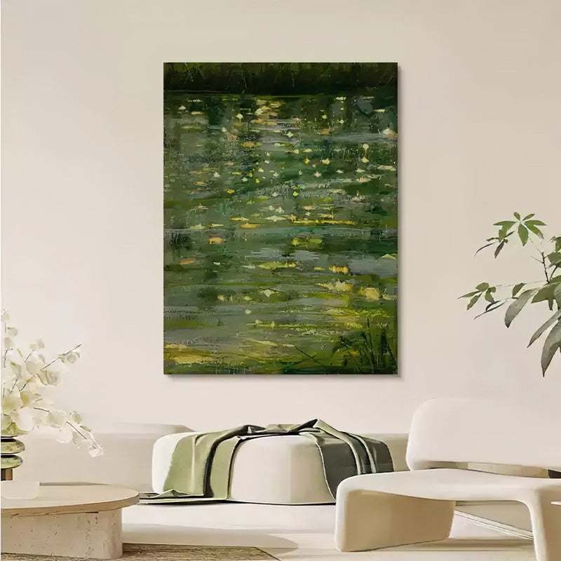 Hand-Painted Natural Abstract Oil Painting - Wabi-Sabi Textured Wall Art for Living Room & Home Decor
