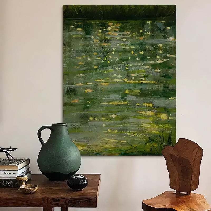 Hand-Painted Natural Abstract Oil Painting - Wabi-Sabi Textured Wall Art for Living Room & Home Decor