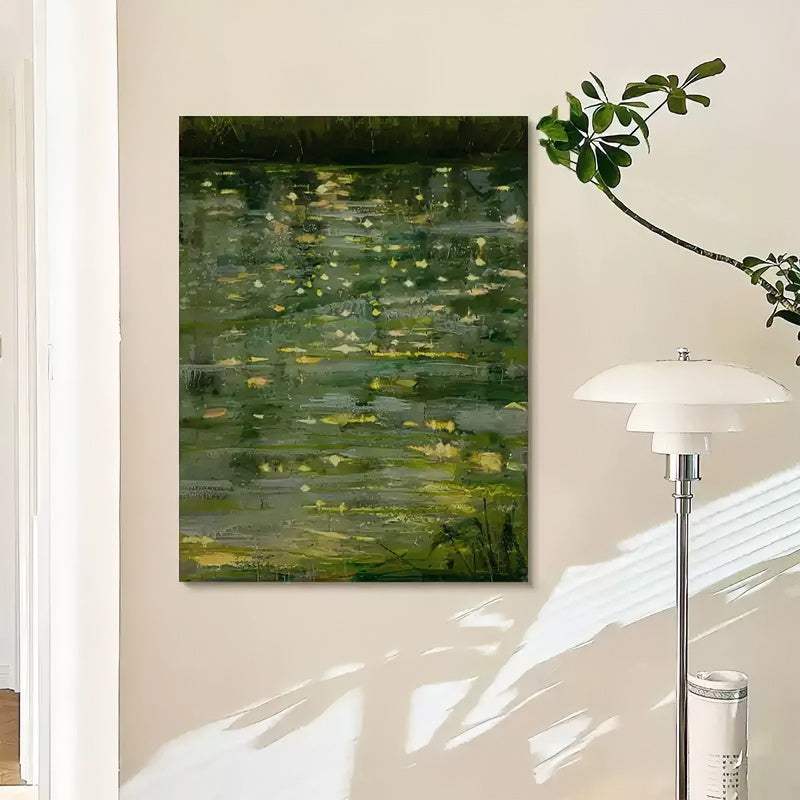 Hand-Painted Natural Abstract Oil Painting - Wabi-Sabi Textured Wall Art for Living Room & Home Decor