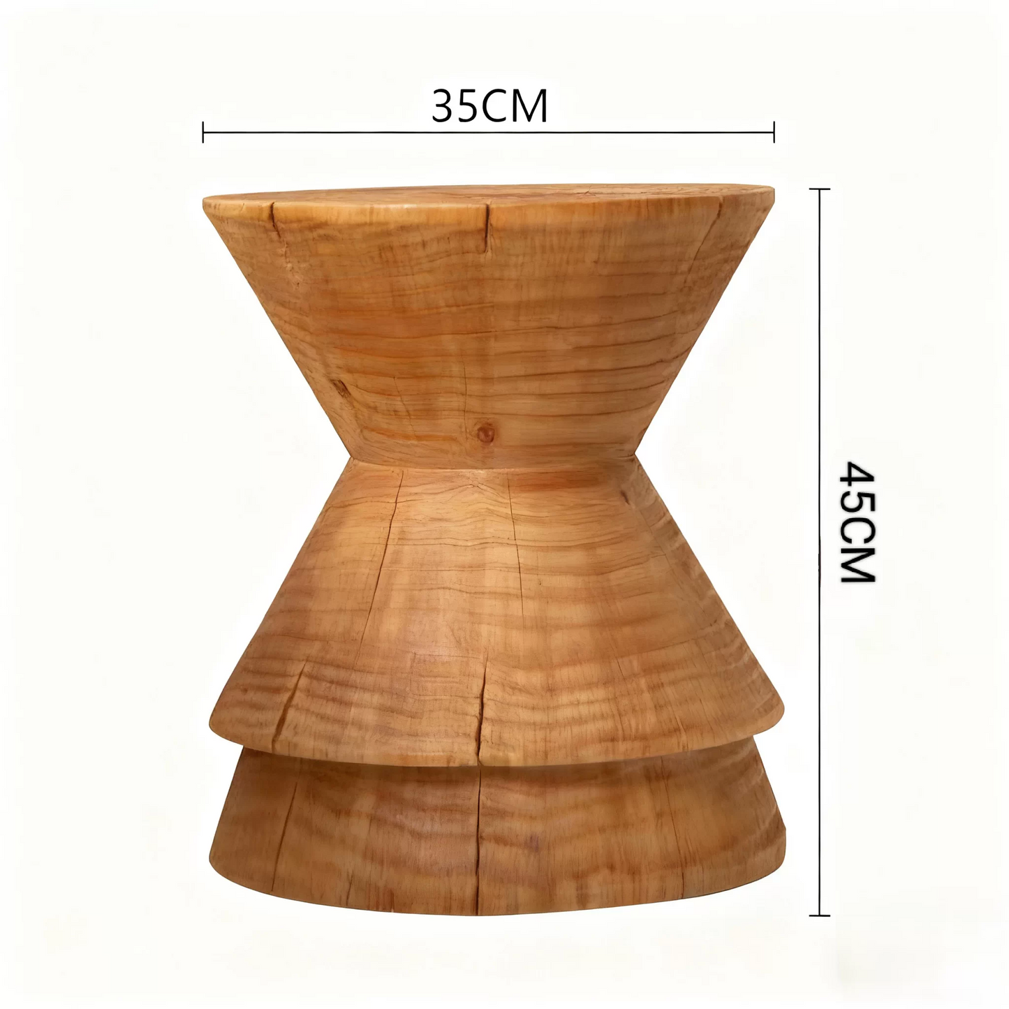Mid‑Century Carbonized Solid Wood Side Table‑Multi‑Purpose Sofa End Table & Stool