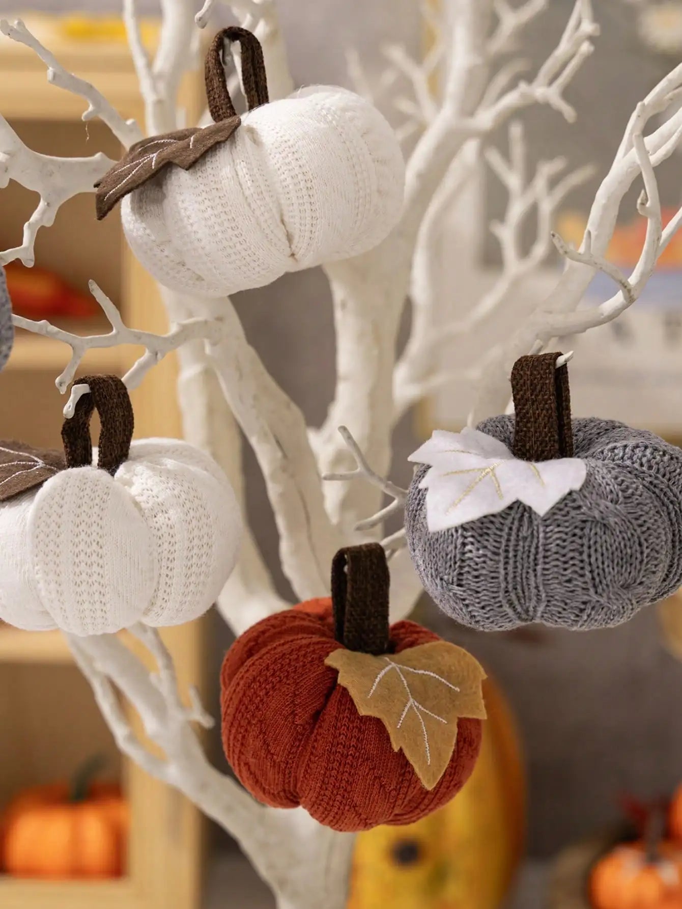 knitted pumpkin decor