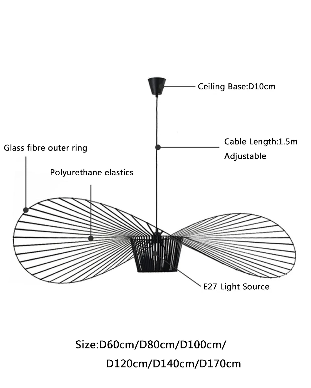 led ceiling light dimension