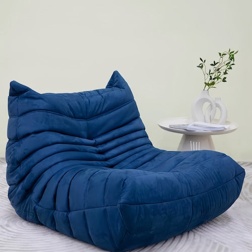 ligne roset togo replica blue suede armchair - orangme.com