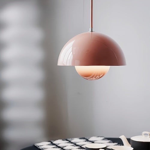 pink danish mushroom pendant light - orangme.com