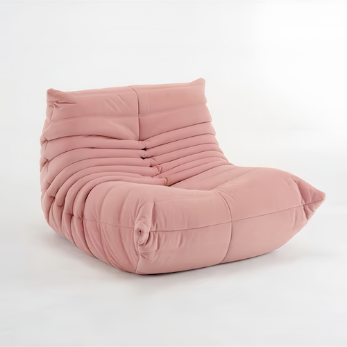 pink togo armchair in suede - orangme.com