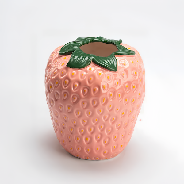 Pink Strawberry Vase | Sweet Décor Accent