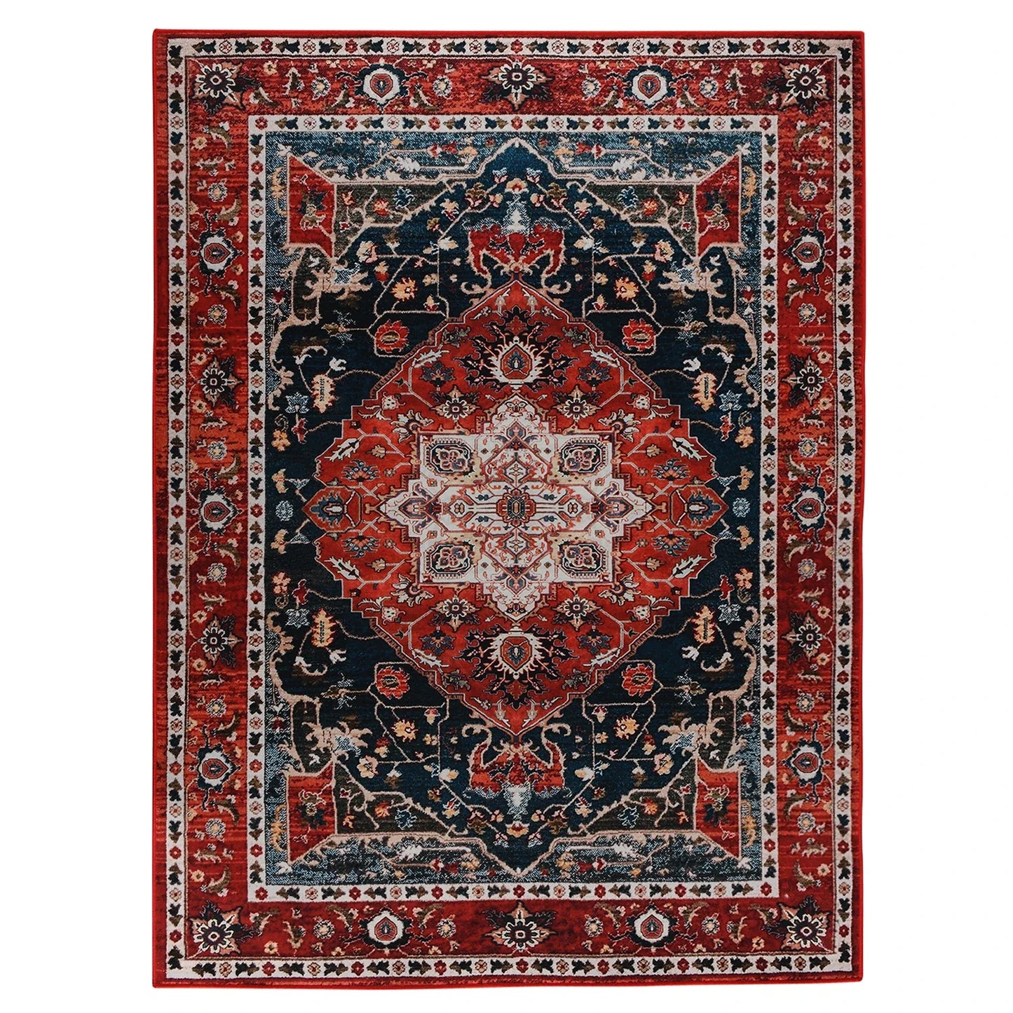 Persian Rug: Vintage Red, Golden & Ivory Artistry Craft - orangme.com