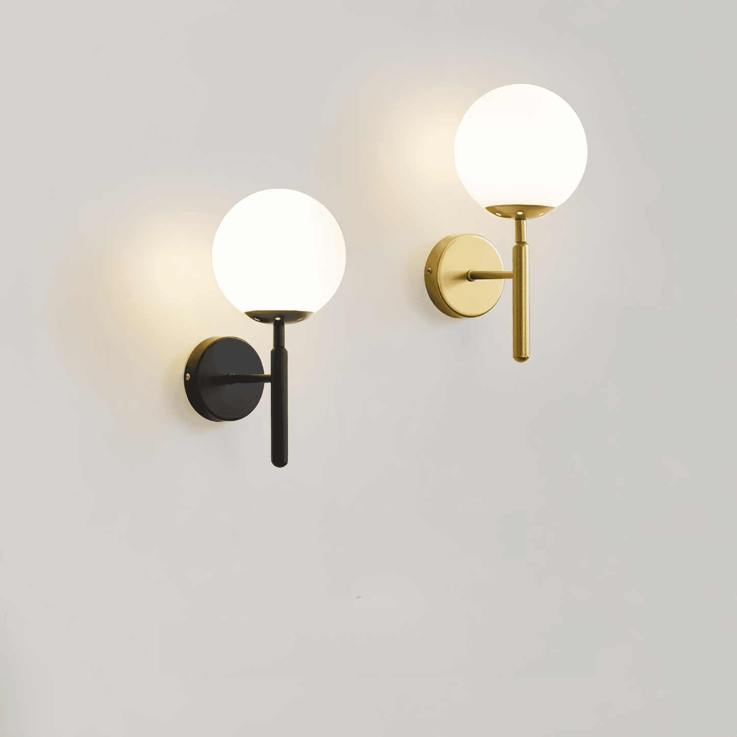 Single head glass wall light with sleek design and glass shade, ideal for modern home decor.