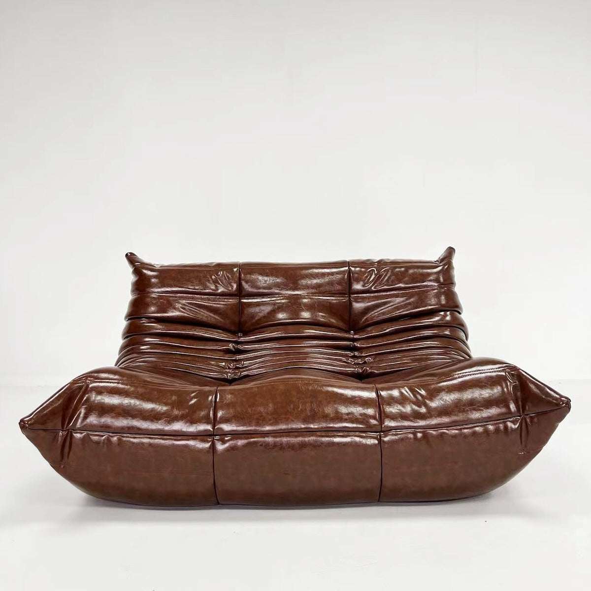 togo 2 seater sofa in brown, oil wax leather - orangme.com