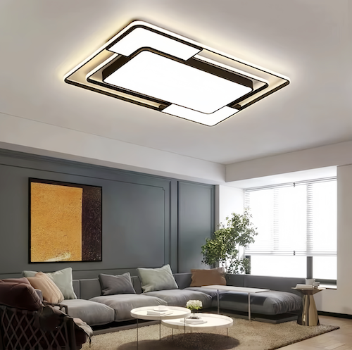 Modern Square Black Ceiling Light | LED, Dimmable, Perfect for Any Roo - Orangme