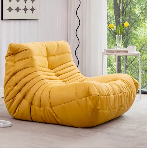 yellow suede velvet togo armchair - orangme.com