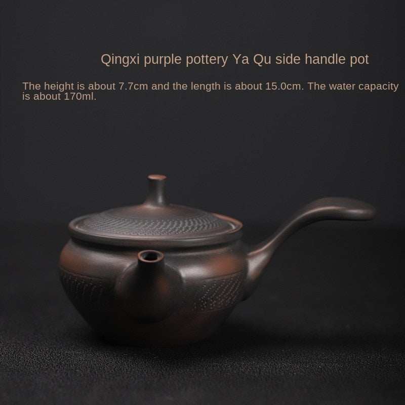 Purple Pottery Elegant Kung Fu Teapot, orangme.com