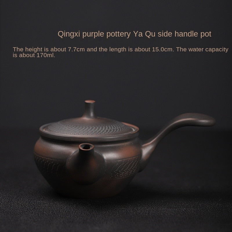 Purple Pottery Elegant Kung Fu Teapot, orangme.com