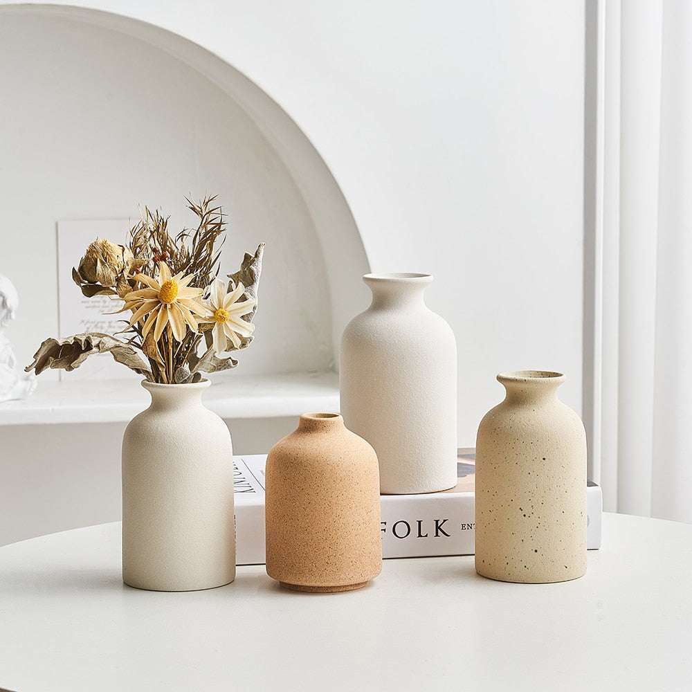 a set of decorative ceramic vases