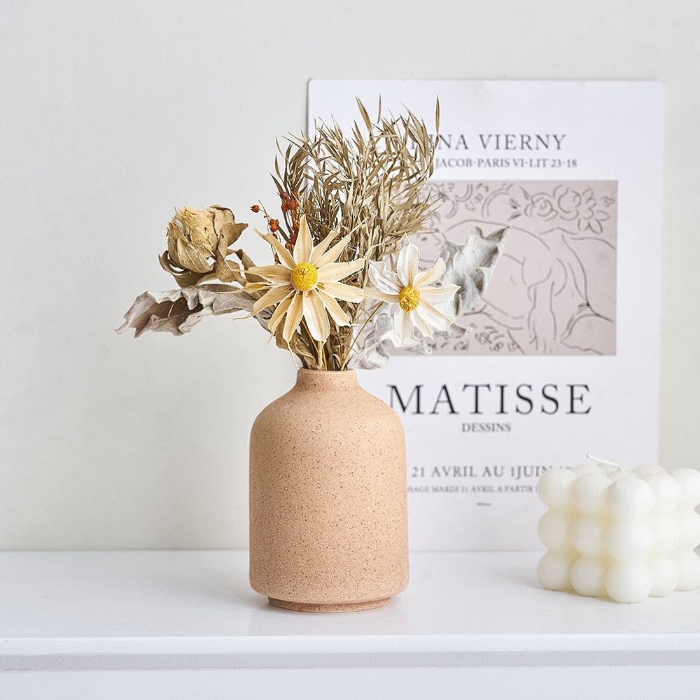 beige ceramic vase